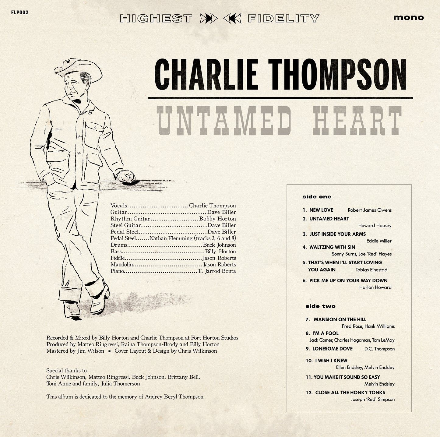 Vinyl LP - Untamed Heart - Charlie Thompson